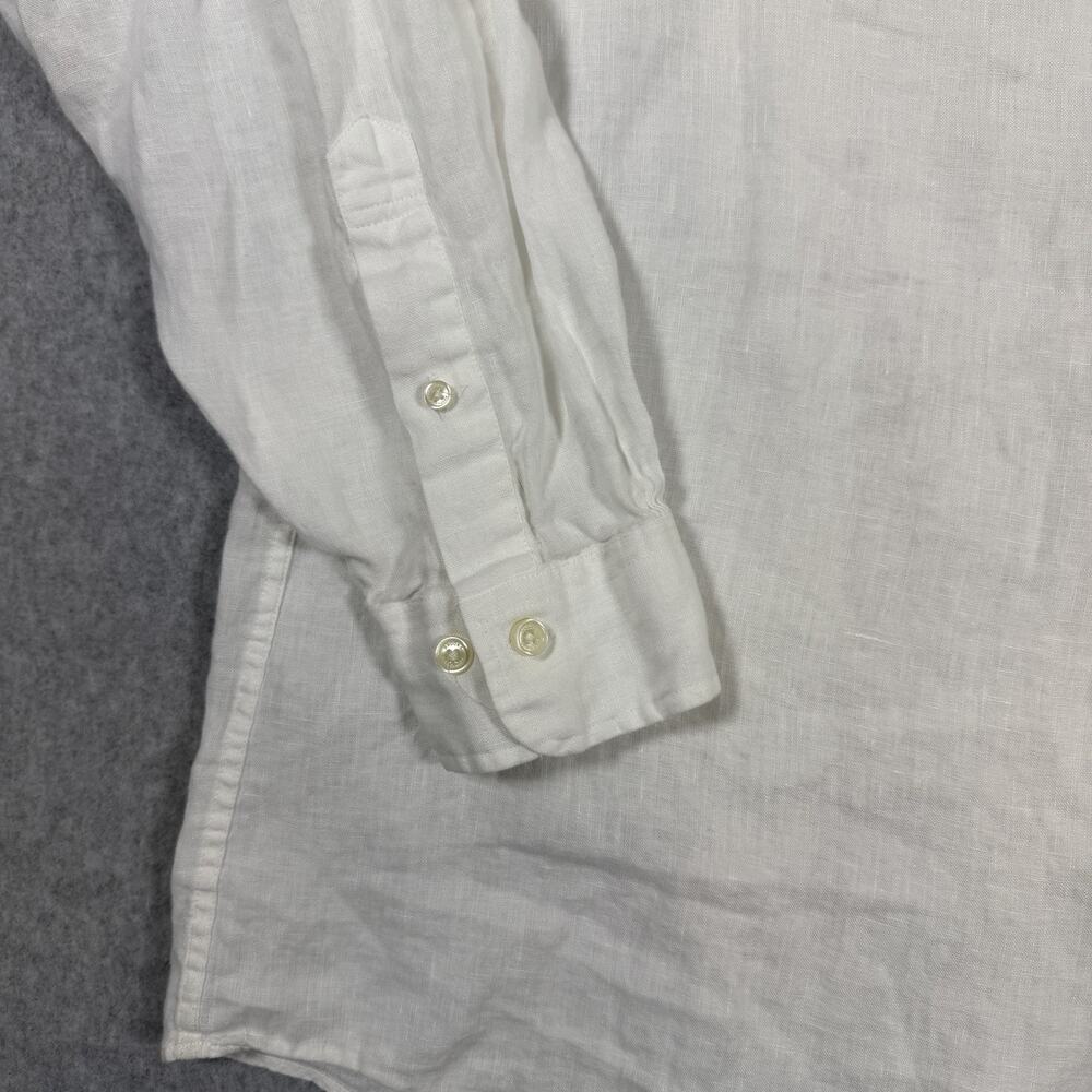 Brooks Brothers Baird McNutt 100% Linen Button Down Shirt Mens XL White Madison - Picture 9 of 13